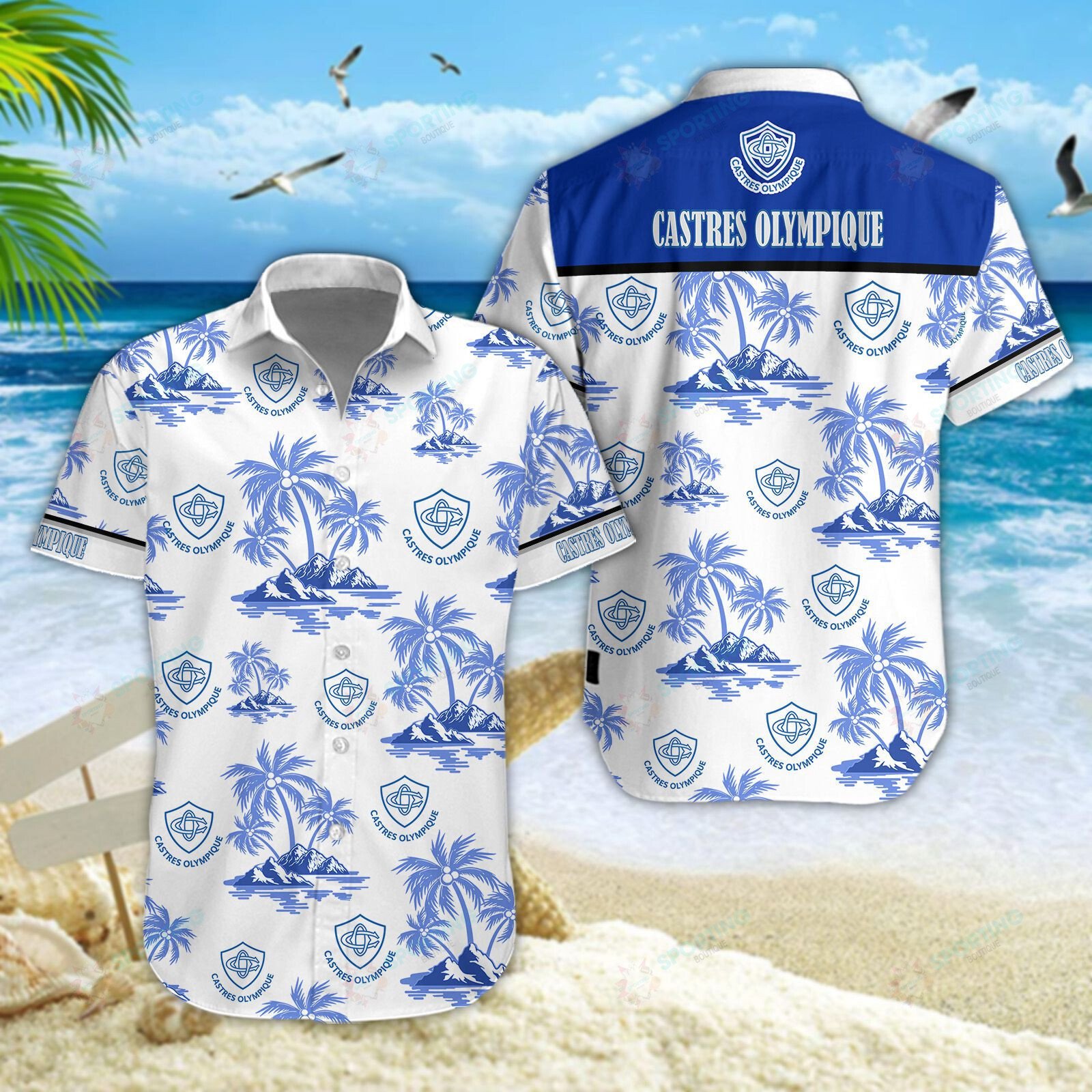 Castres Olympique 3D Hawaiian Shirt, Shorts 5
