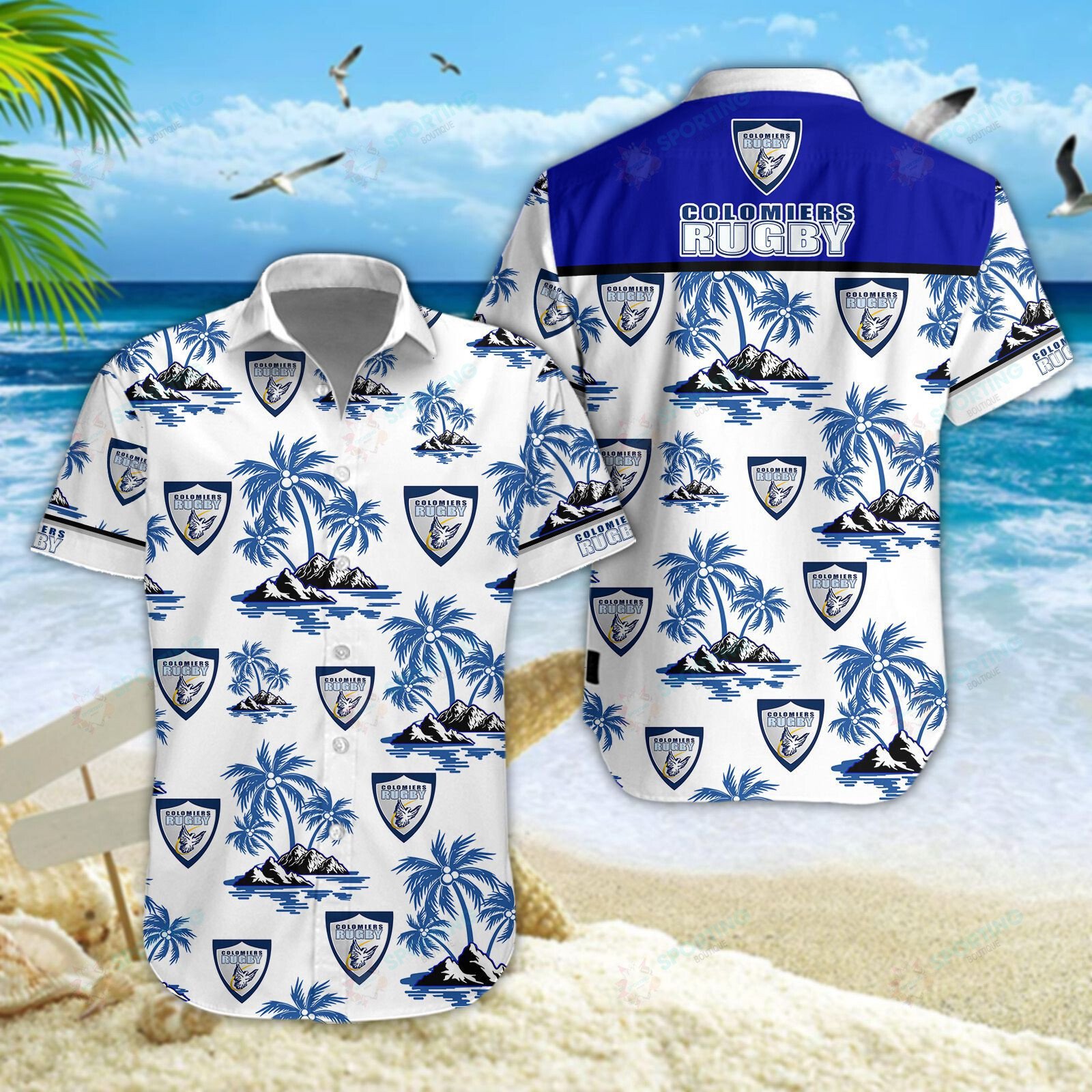 Colomiers Rugby 3D Hawaiian Shirt, Shorts 5