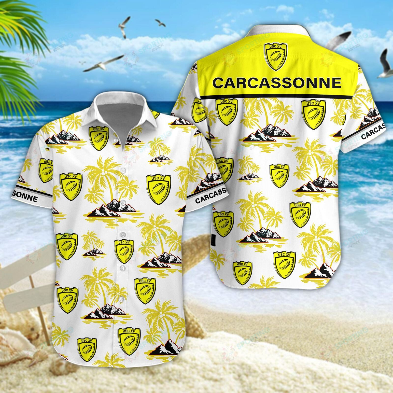 US Carcassonne 3D Hawaiian Shirt, Shorts 4