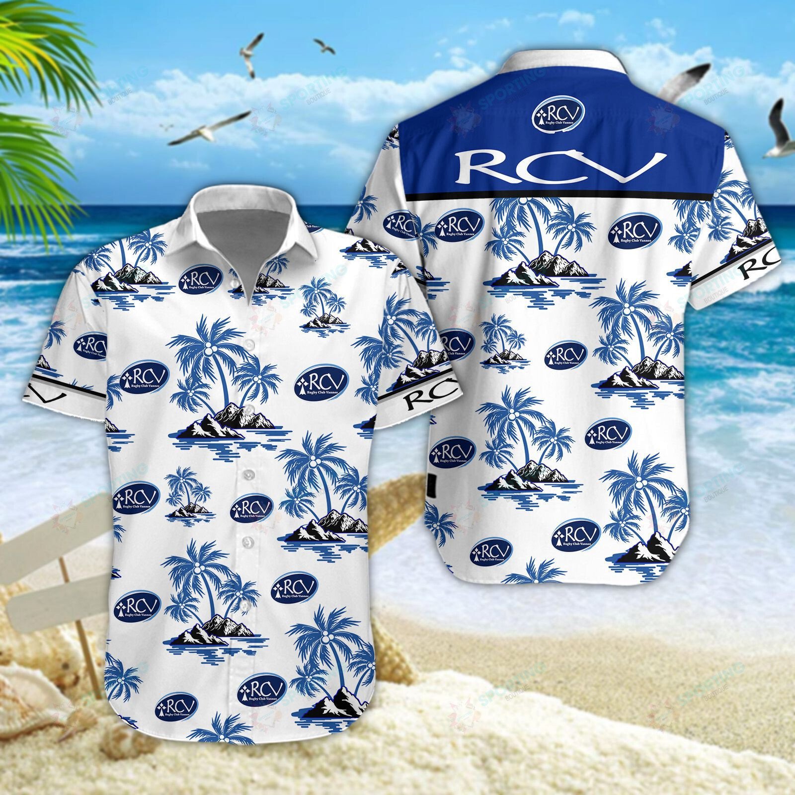 Rugby Club Vannes 3D Hawaiian Shirt, Shorts 5