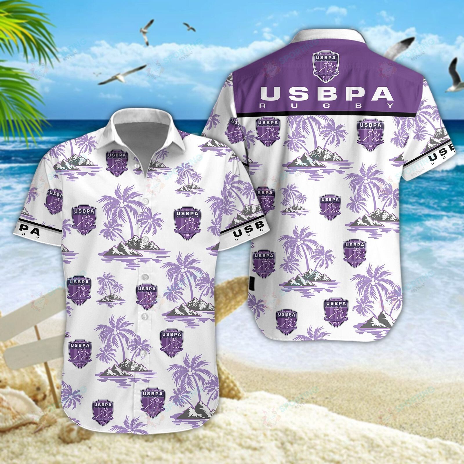 Union Sportive Bressane 3D Hawaiian Shirt, Shorts 5