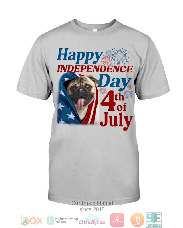 NEW Fawn Pug Happy Independence Day 4th Of July Hoodie, Shirt 46