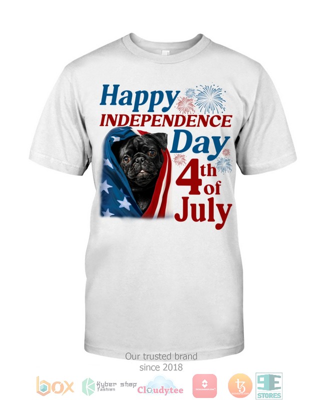 NEW Black Pug Happy Independence Day 4th Of July Hoodie, Shirt 47