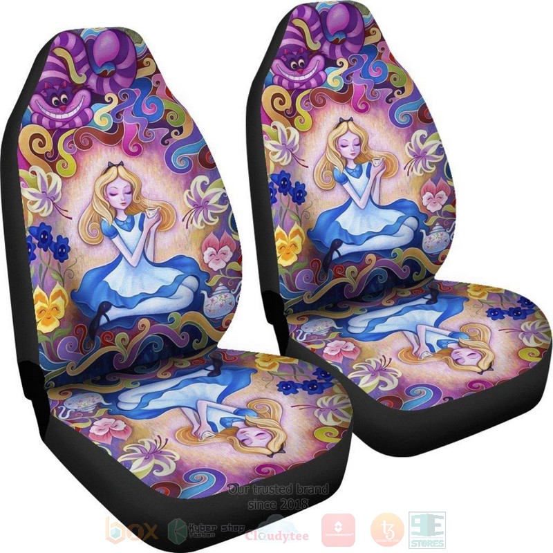 HOT Alice and Cheshire Cat Alice In Wonderland Disney Cartoon Car Seat Cover 4 HOT Alice and Cheshire Cat Alice In Wonderland Disney Cartoon Car Seat Cover - Image 4