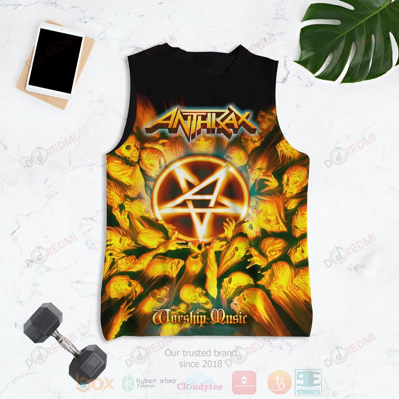 HOT Anthrax Fistful of Metal Armed and Dangerous 3D Tank Top 2