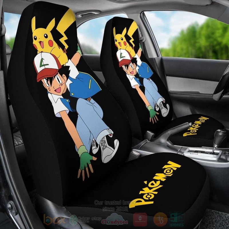 HOT Ash Ketchum And Pikachu Pokemon Anime Car Seat Cover 6