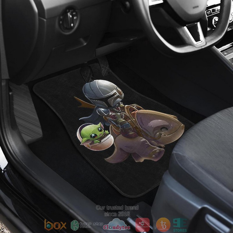BEST Baby Yoda And Mando The Mandalorian Car Floor Mat 3