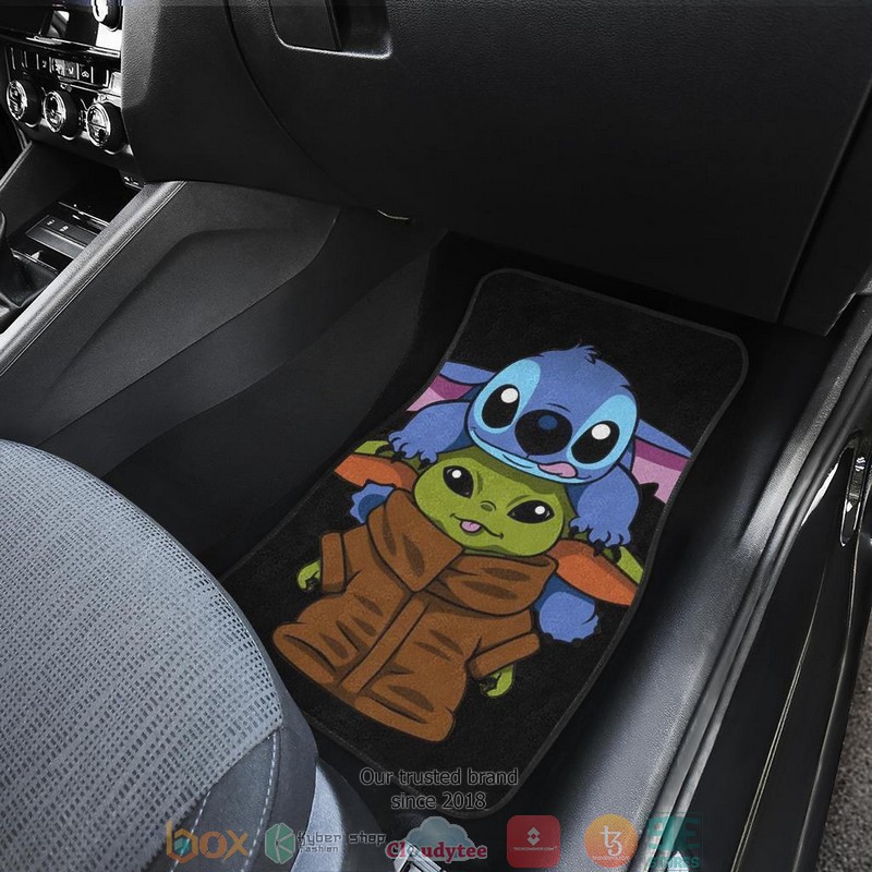 BEST Baby Yoda And Stitch Cute Star Wars Car Floor Mat 4