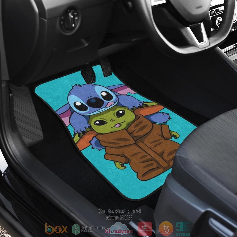 BEST Baby Yoda And Stitch Star Wars Car Floor Mat 3