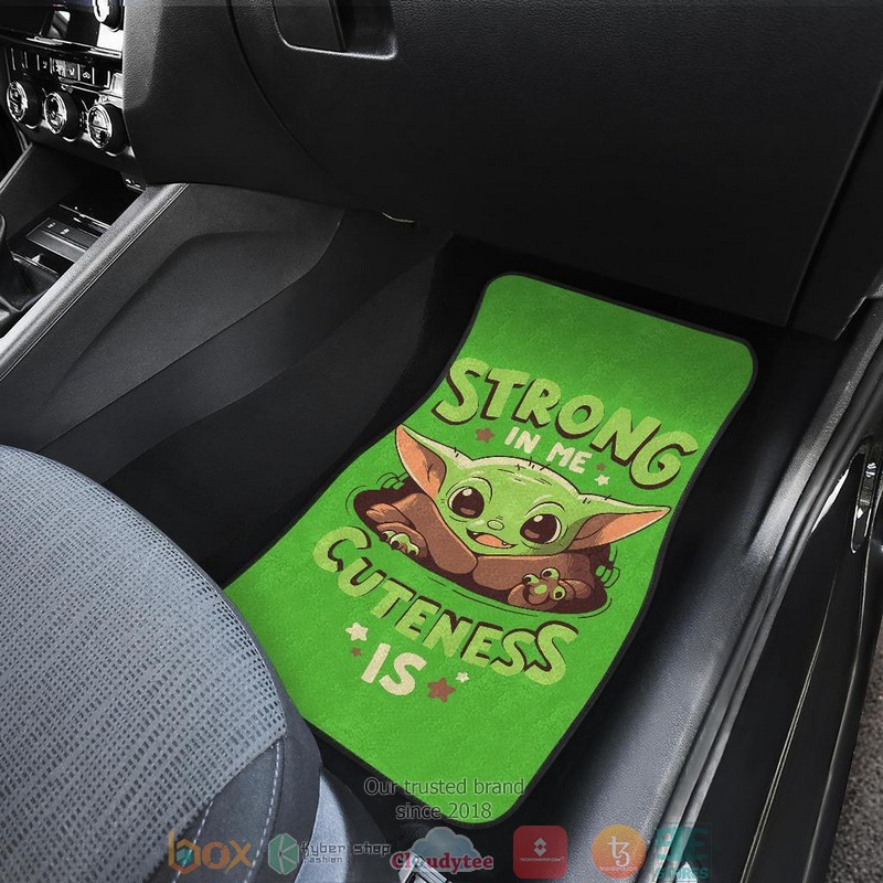 BEST Baby Yoda Strong in me Cuteness is green Car Floor Mat 4