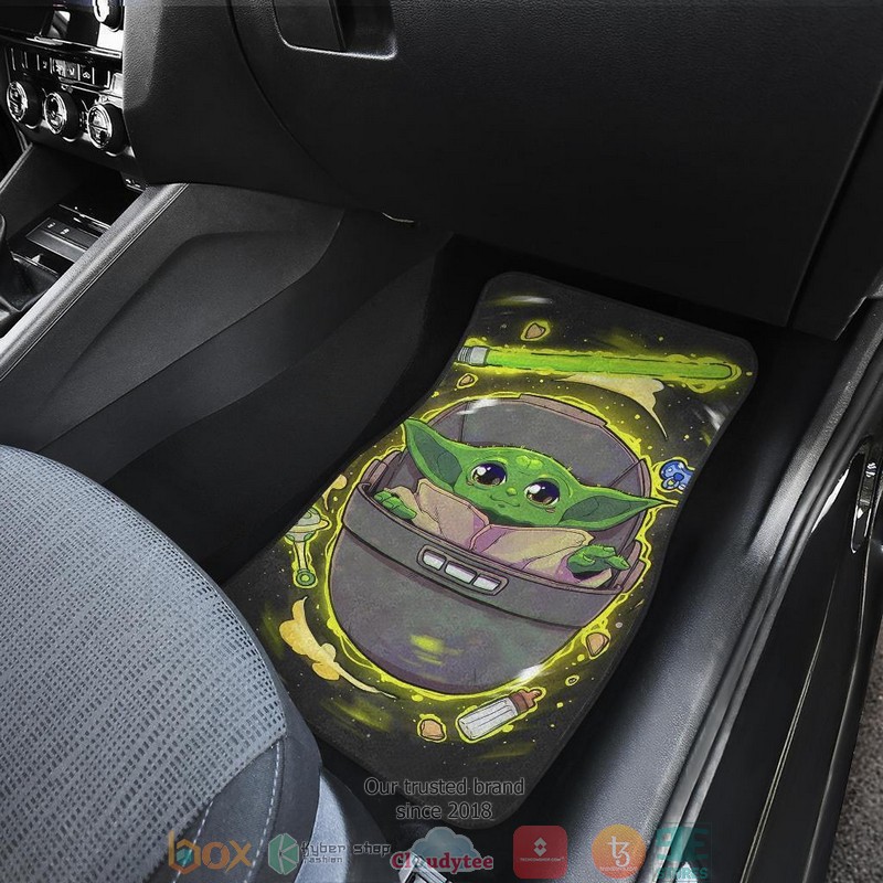 BEST Baby Yoda in Pod Art Car Floor Mat 8