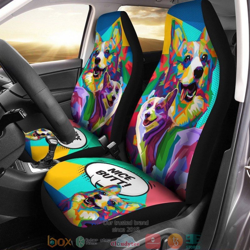 BEST Beautiful Pop Art Corgi Nice Butt Corgi Car Seat Cover 1