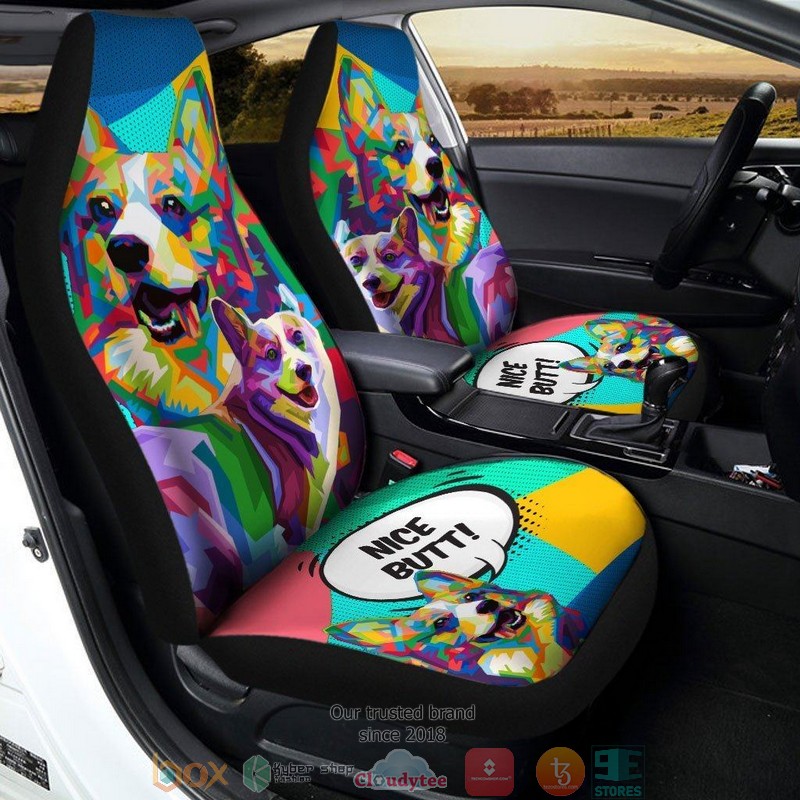 BEST Beautiful Pop Art Corgi Nice Butt Corgi Car Seat Cover 14