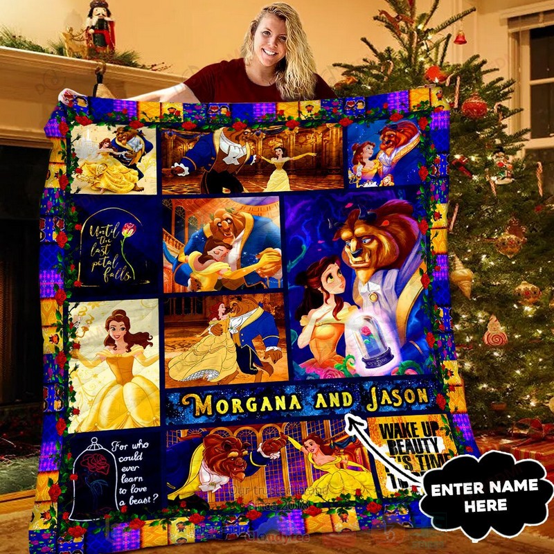 HOT Beauty and the Beast Custom Name Luxury Quilt 10