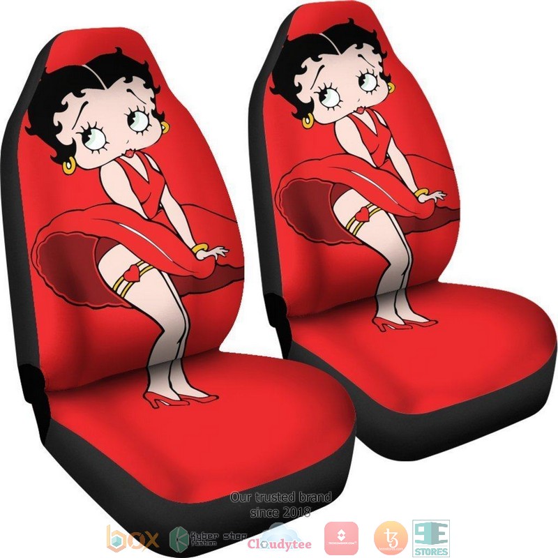 BEST Betty Boop Betty Boop Charming In Red Marilyn Monroe Cartoon Car Seat Cover 7