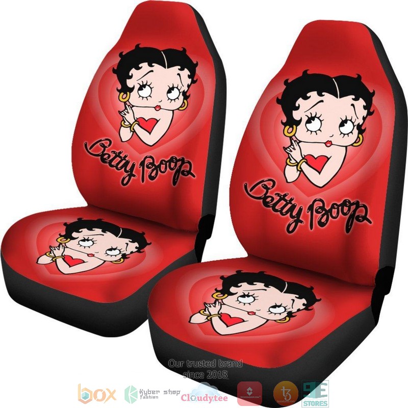 BEST Betty Boop Betty Boop Heart Art Cartoon Red Car Seat Cover 5