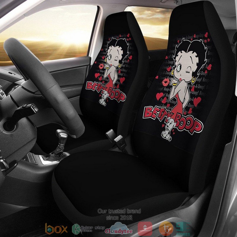 BEST Betty Boop Betty Boop With Dog Art Design Cartoon Car Seat Cover 1