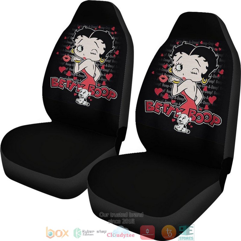 BEST Betty Boop Betty Boop With Dog Art Design Cartoon Car Seat Cover 2