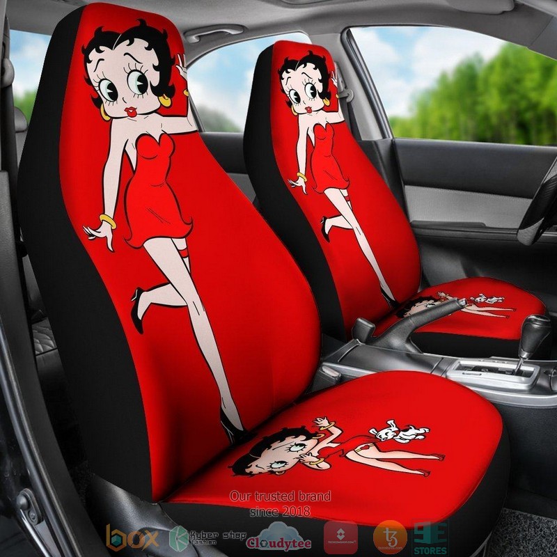 BEST Betty Boop Betty Boop With Dog Cartoon Girl Car Seat Cover 15