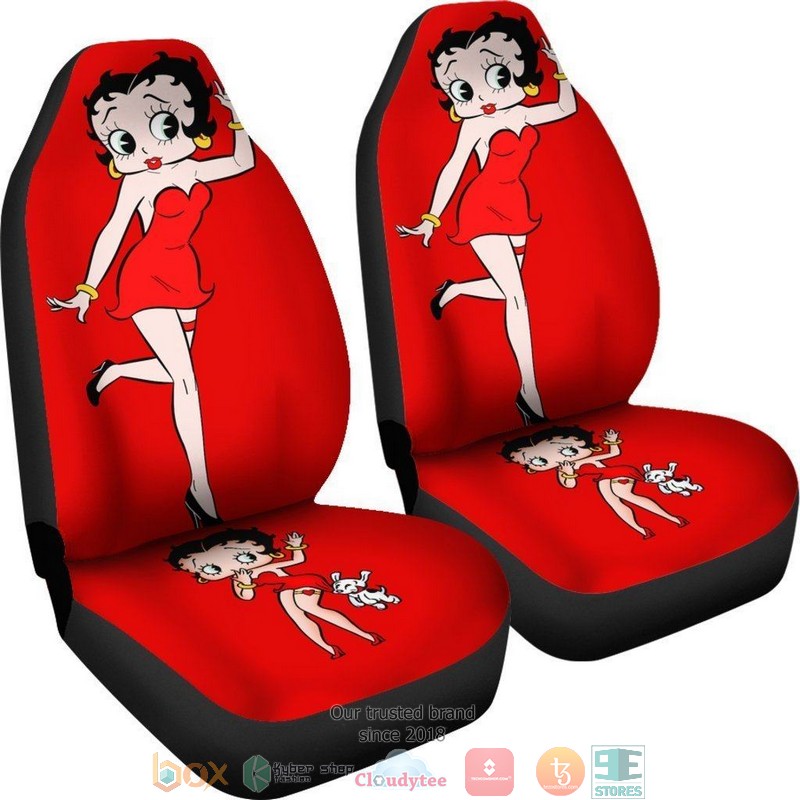 BEST Betty Boop Betty Boop With Dog Cartoon Girl Car Seat Cover 7