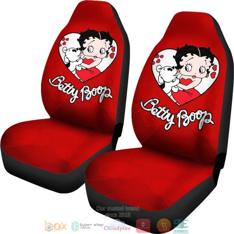 BEST Betty Boop Betty Boop With Dog In Heart Cute Cartoon Car Seat Cover 2