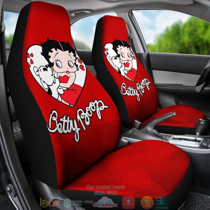 BEST Betty Boop Betty Boop With Dog In Heart Cute Cartoon Car Seat Cover 15