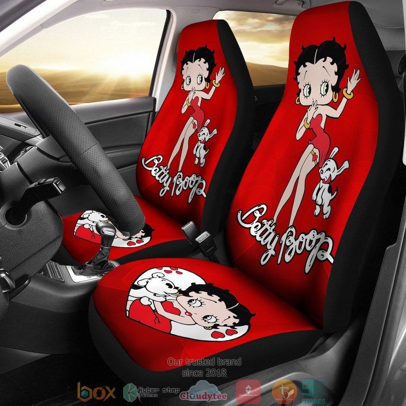 BEST Betty Boop Betty Boop With Dog Cartoon Girl Car Seat Cover 11