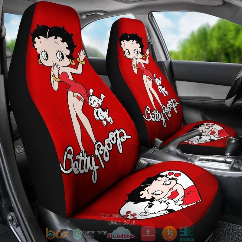 BEST Betty Boop Cute Betty Boop and Dog Cartoon Car Seat Cover 3