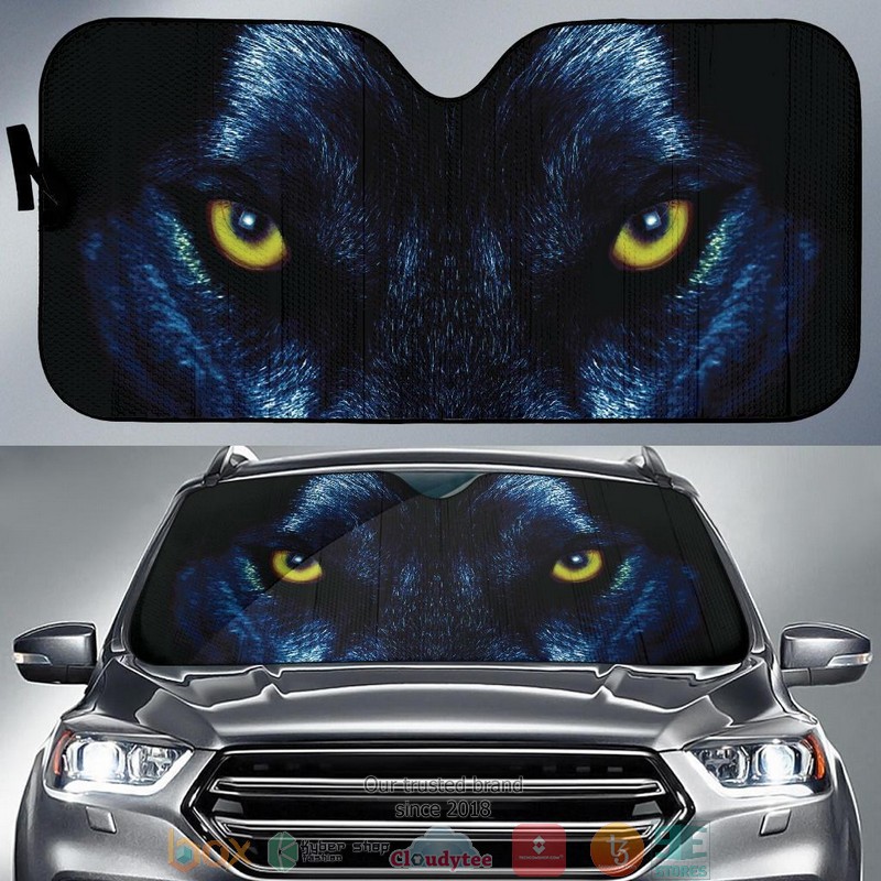 BEST Blue Wolf Eyes 3D Car Sunshades 7