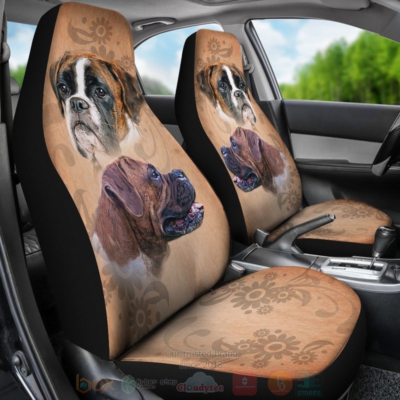HOT Boxer Dog Vintage Car Decoration 3D Seat Car Cover 5