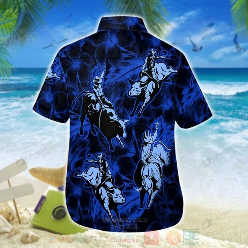 Alternative view of HOT Bull riding 3D Tropical Shirt