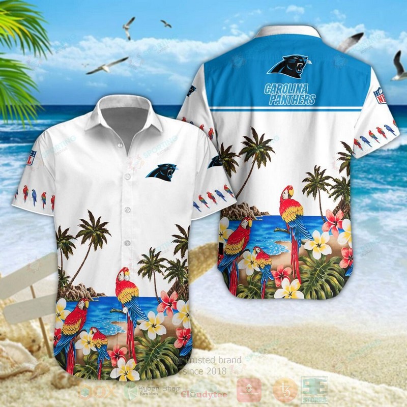 STYLE Carolina Panthers NFL Parrot Short Sleeve Hawaii Shirt 2