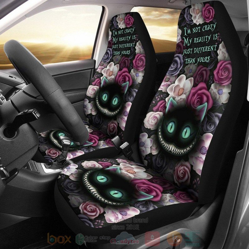 HOT Cheshire Cat Quotes Art Alice In The Wonderland Disney Cartoon Car Seat Cover 8