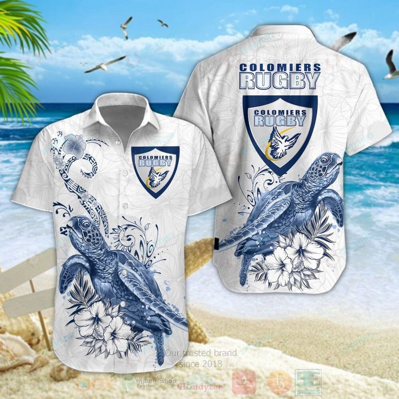 STYLE Colomiers rugby Turtle Shorts Sleeve Hawaii Shirt, Shorts 4