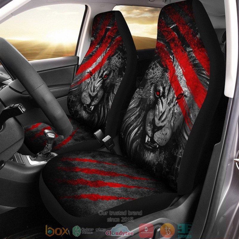 BEST Cool Eye's Lion Red Scratches Car Seat Cover 10