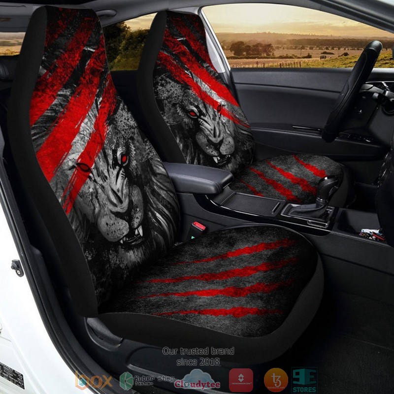 BEST Cool Eye's Lion Red Scratches Car Seat Cover 4