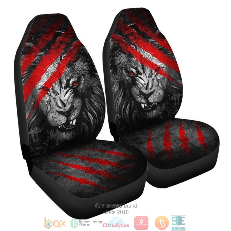 BEST Cool Eye's Lion Red Scratches Car Seat Cover 5