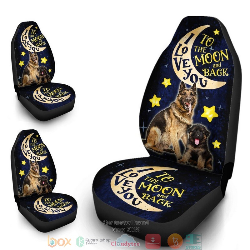 BEST Coolest German Shepherd Dad I Love You To The Moon And Back Car Seat Cover 12