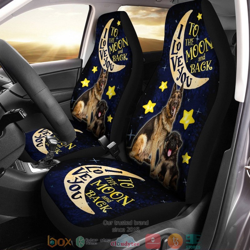 BEST Coolest German Shepherd Dad I Love You To The Moon And Back Car Seat Cover 2