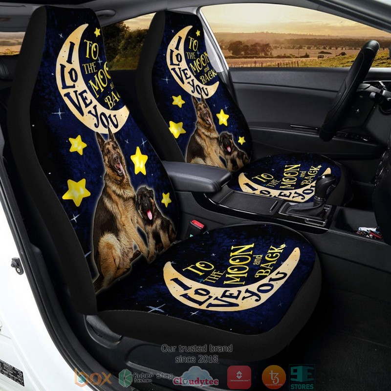 BEST Coolest German Shepherd Dad I Love You To The Moon And Back Car Seat Cover 6