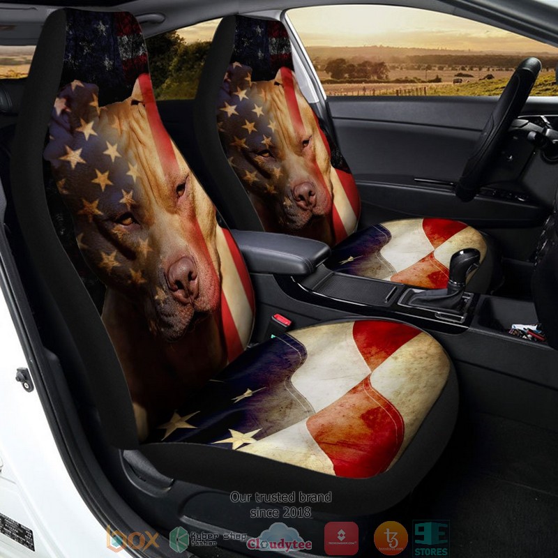 BEST Coolest Pitbull Dog American Flag Fourth Of July Car Seat Cover 3 BEST Coolest Pitbull Dog American Flag Fourth Of July Car Seat Cover - Image 3