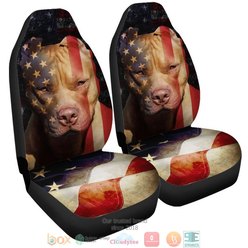 BEST Coolest Pitbull Dog American Flag Fourth Of July Car Seat Cover 4 BEST Coolest Pitbull Dog American Flag Fourth Of July Car Seat Cover - Image 4