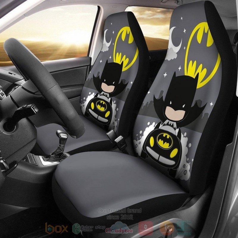 BEST Cute Chibi Batman At Night DC Car Seat Covers 8