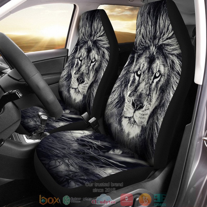 BEST Dad Coolest Gray Lion Car Seat Cover 1