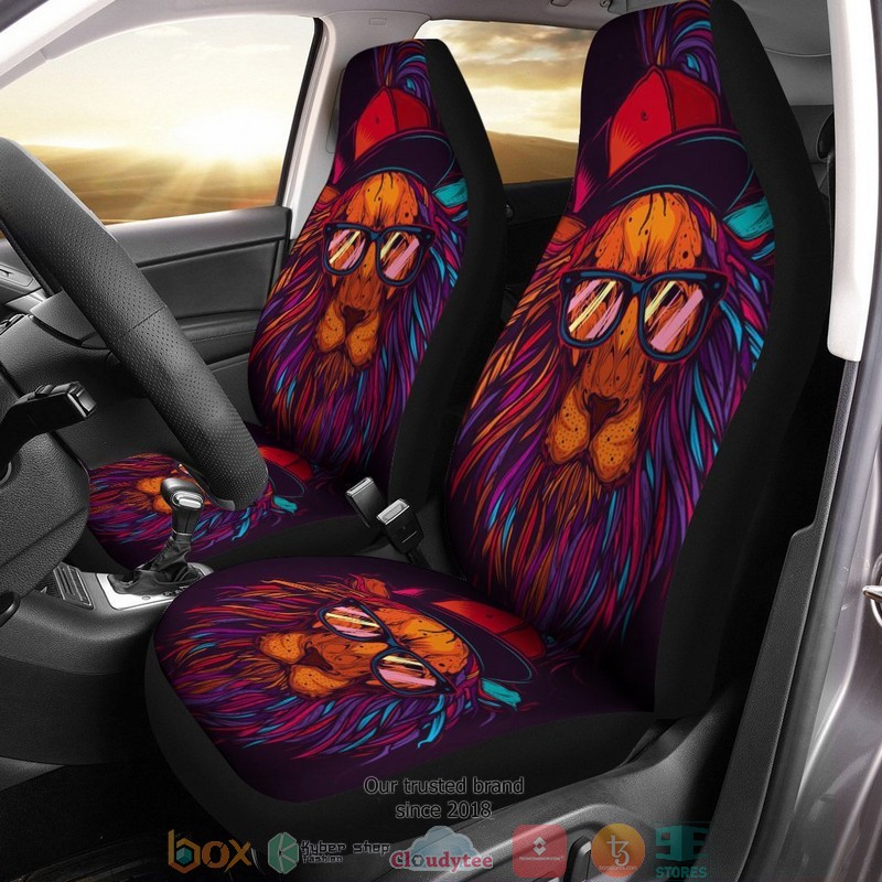 BEST Dad Coolest Gray Lion Car Seat Cover 8