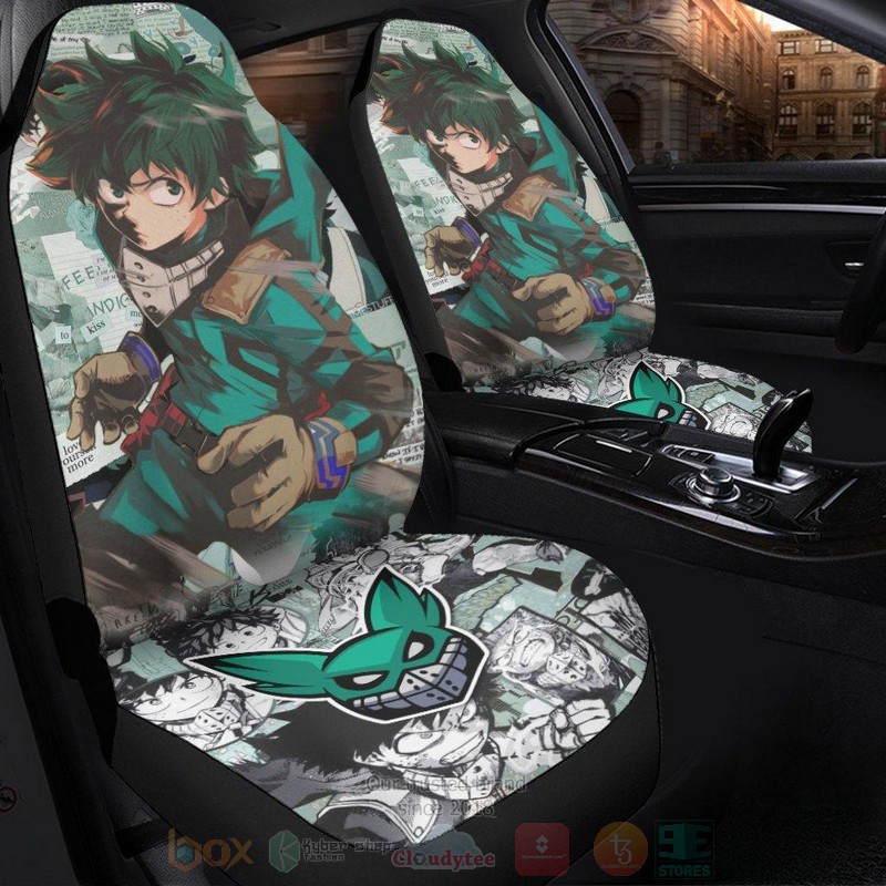 Deku Manga Anime My Hero Academia Green Car Seat Covers 1 2