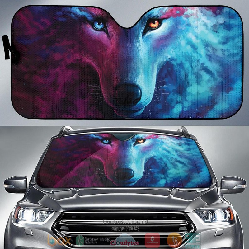 BEST Digital Wolf 3D Car Sunshades 7