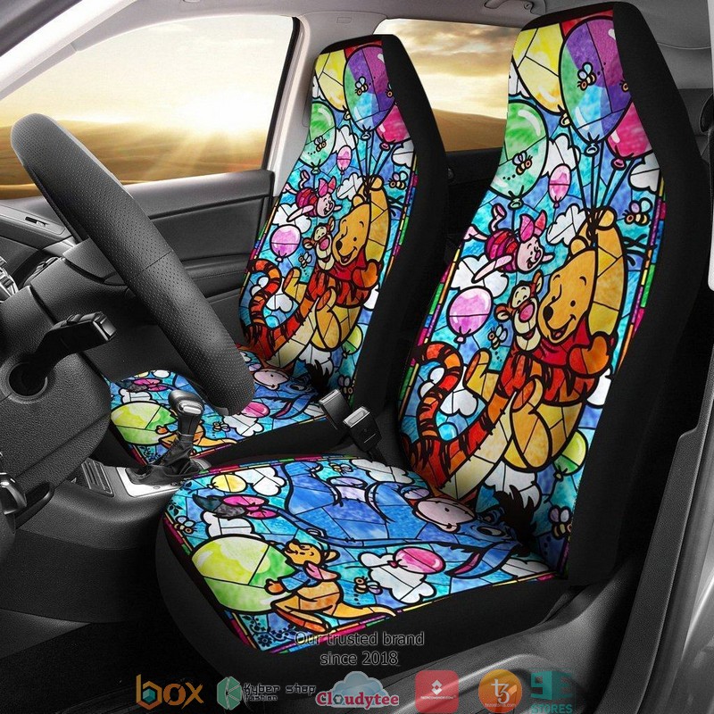 BEST Disney Winnie The Pooh Glass Cartoon Car Seat Covers 9