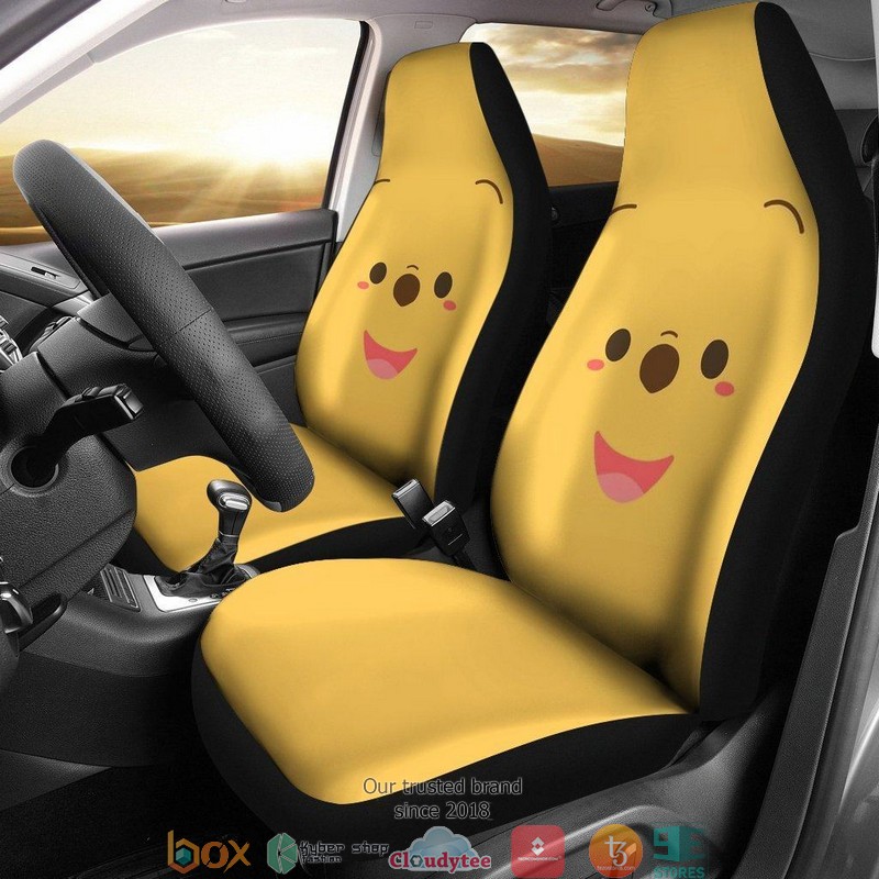 BEST Disney Winnie The Pooh big face Car Seat Covers 9