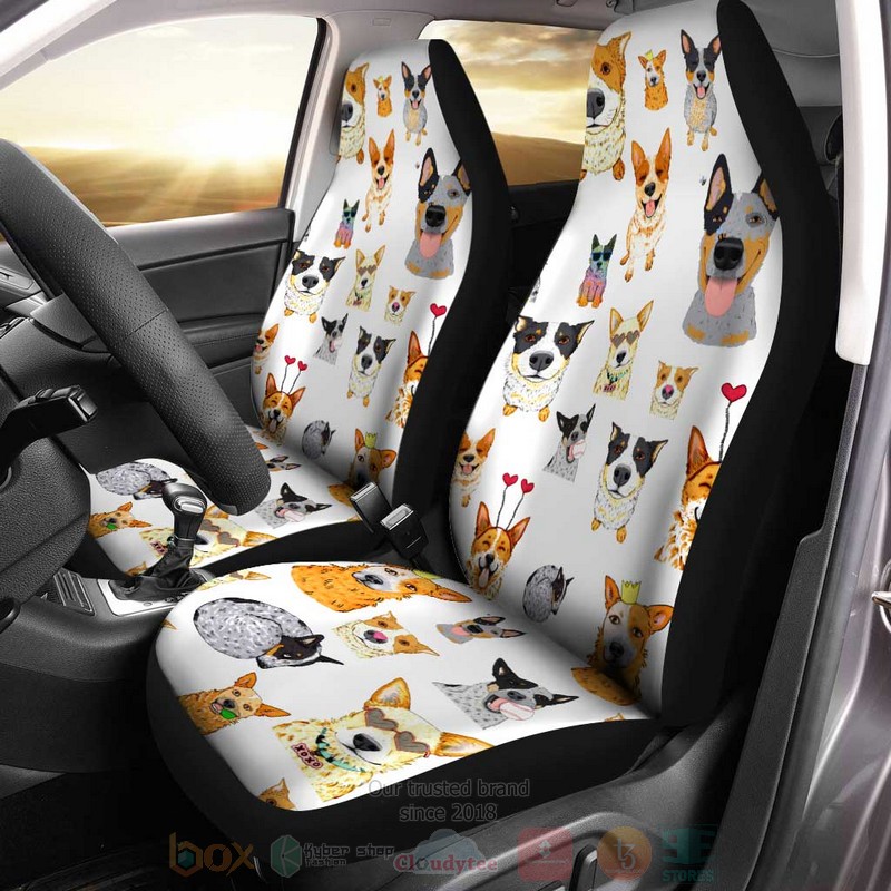 HOT Dog Cattle Dog 3D Seat Car Cover 7